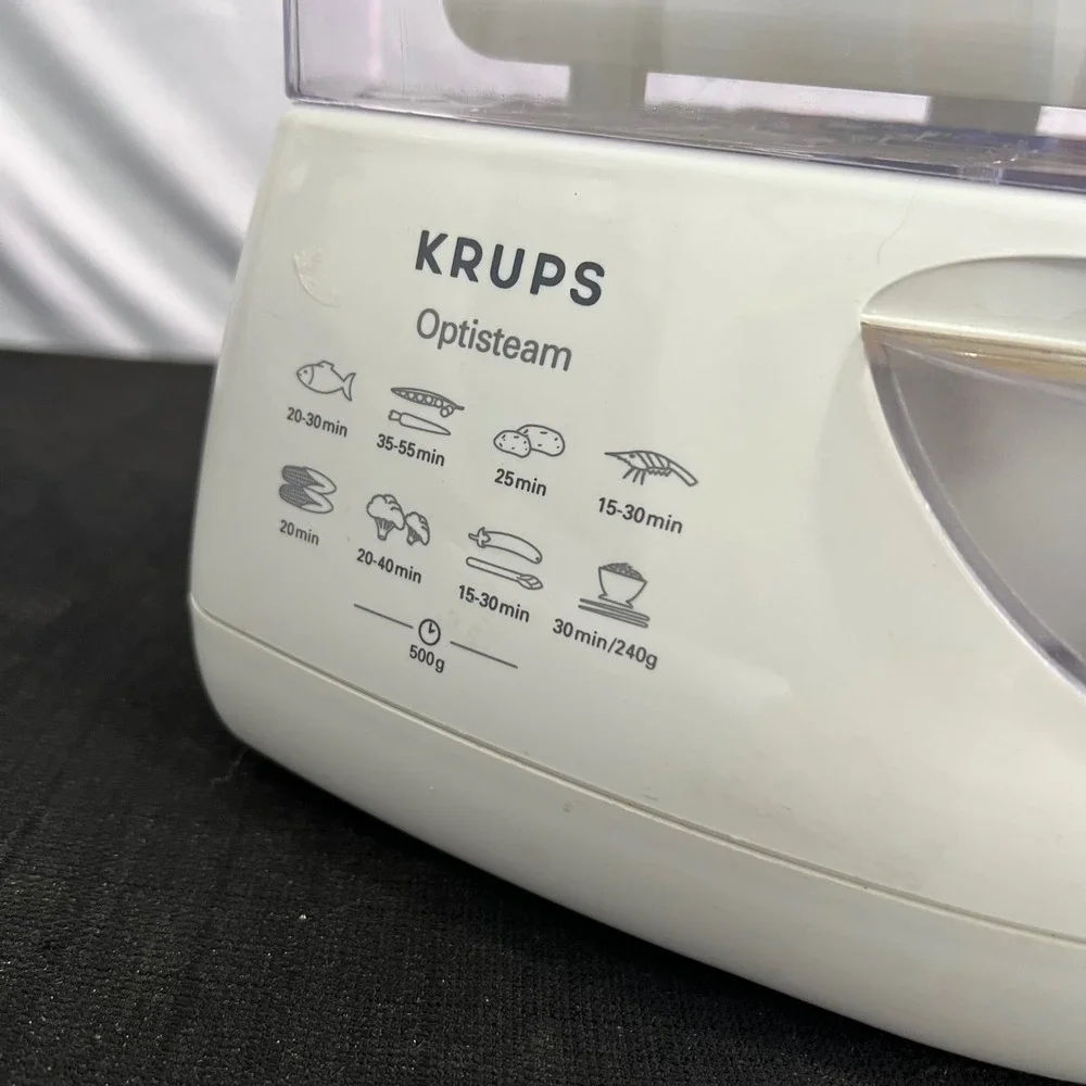 Krups Optisteam White Electric Food Steamer with 60‎ Minute Timer and Rice Bowl